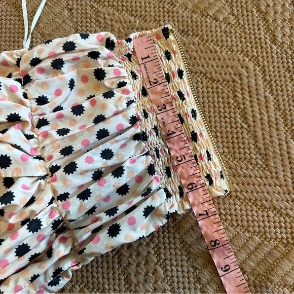 Maeve size 4 one shoulder strap whimsical tied front smocked back crop top - Picture 7 of 8